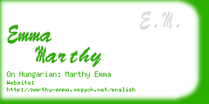 emma marthy business card